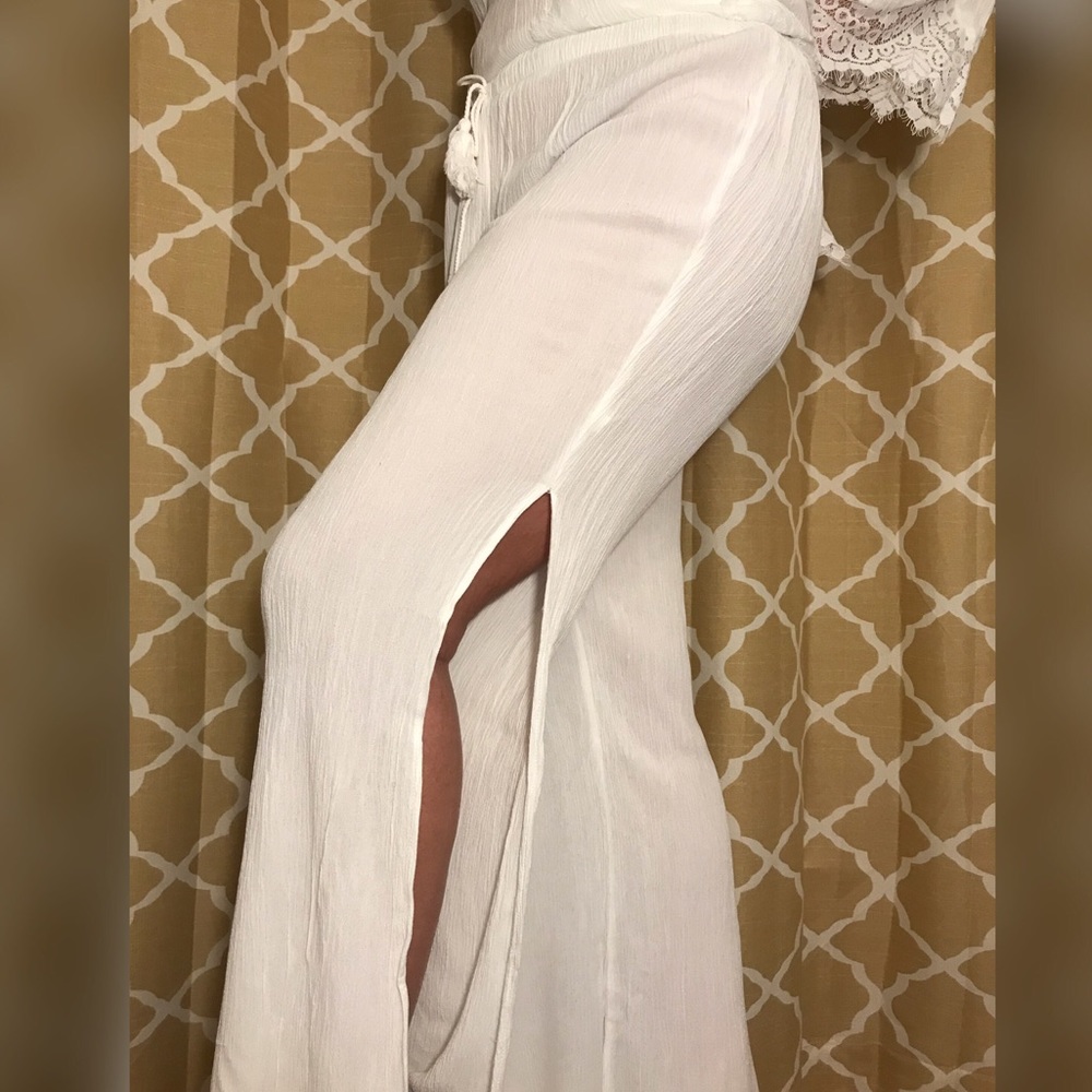 New York & Company white drawstring pants